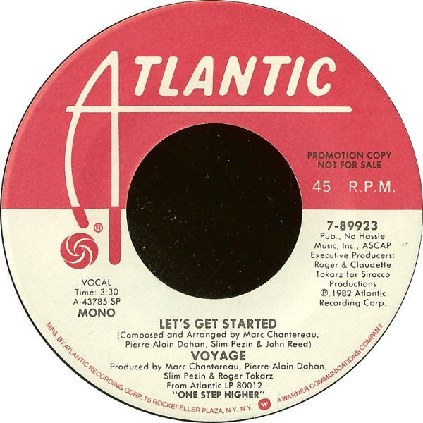 Voyage : Let's Get Started (7", Mono, Promo)
