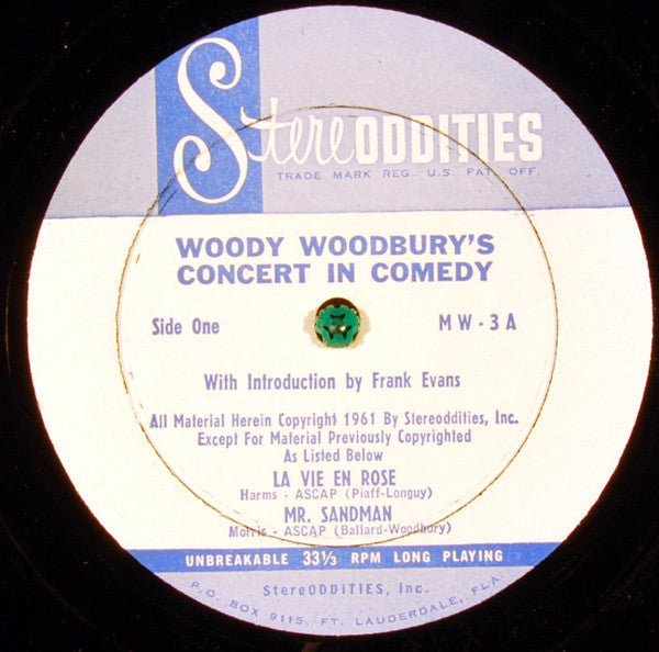 Woody Woodbury : Woody Woodbury's Concert In Comedy (LP)