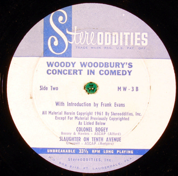 Woody Woodbury : Woody Woodbury's Concert In Comedy (LP)