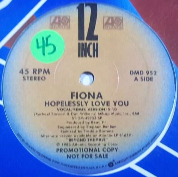 Fiona (4) : Hopelessly Love You (12", Promo)