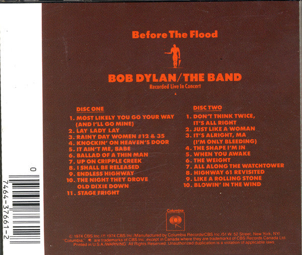 Bob Dylan / The Band : Before The Flood (2xCD, Album, RE)