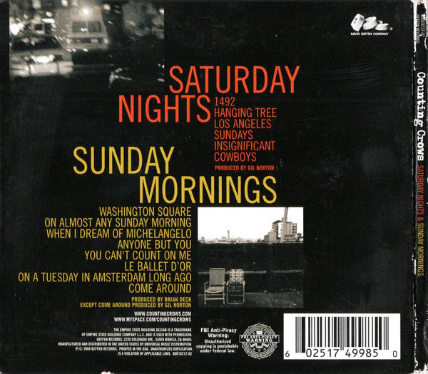 Counting Crows : Saturday Nights & Sunday Mornings (CD, Album, Dig)