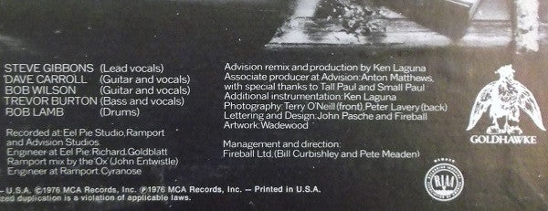 Steve Gibbons Band : Any Road Up (LP, Album, Pin)