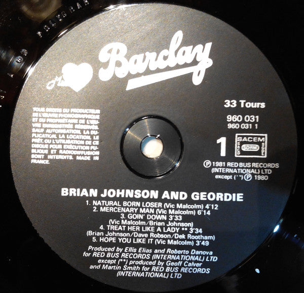 Brian Johnson And Geordie : Brian Johnson And Geordie (LP, Album)