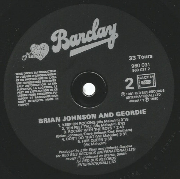 Brian Johnson And Geordie : Brian Johnson And Geordie (LP, Album)