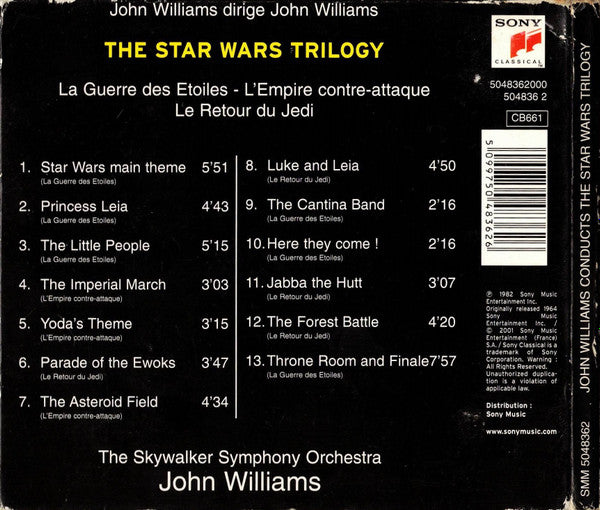 Skywalker Orchestra*, John Williams (4) : Star Wars  (Best Of - La Trilogy) (CD, Album, RE)