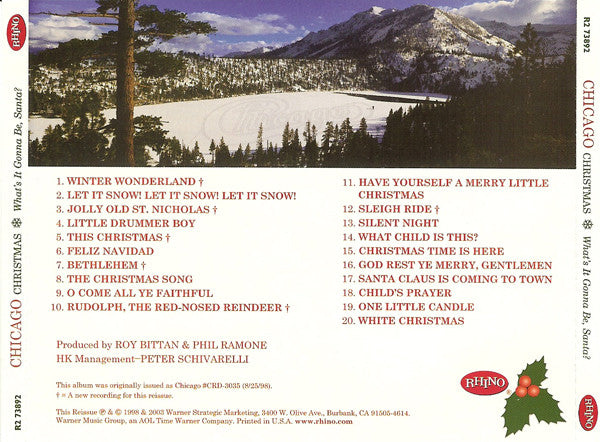 Chicago (2) : Christmas - What's It Gonna Be, Santa? (CD, Album, RE, Cin)