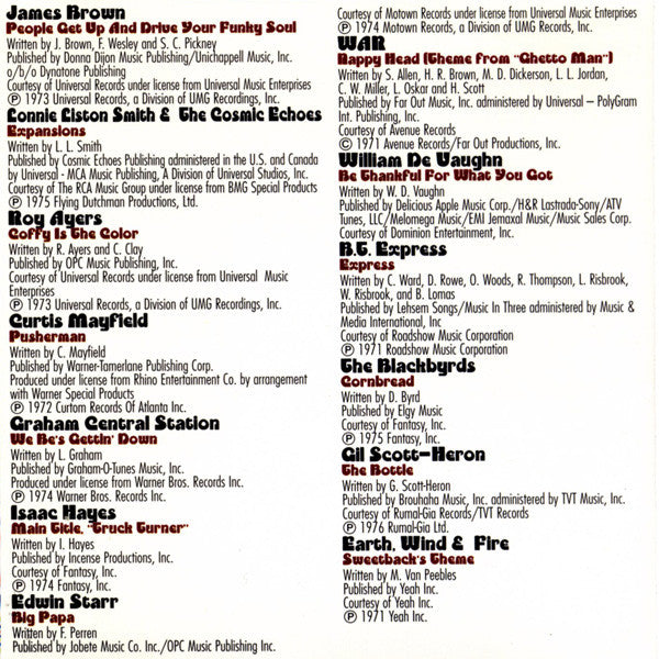 Various : (Music Inspired By) BaadAsssss Cinema: The Sounds Of Blaxploitation (CD, Comp)