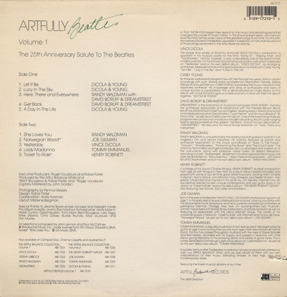 Various : Artfully Beatles:The 25th Anniversary Salute To The Beatles Volume 1 (LP, Comp)