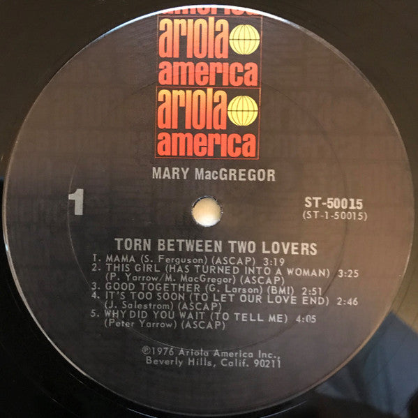 Mary MacGregor : Torn Between Two Lovers (LP, Album, Jac)
