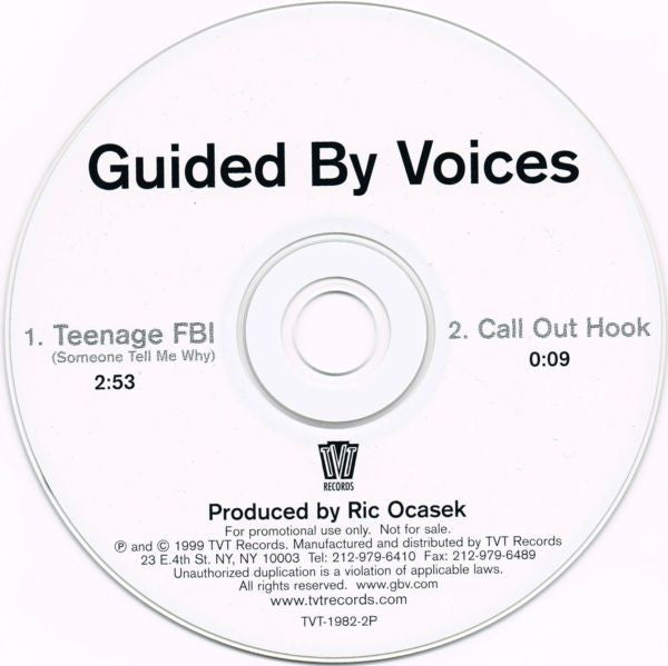 Guided By Voices : Teenage FBI (Someone Tell Me Why) (CD, Promo)