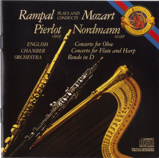 Mozart*, Rampal*, Pierlot*, Nordmann*, English Chamber Orchestra : Concerto For Oboe - Concerto For Flute And Harp - Rondo In D (CD, Album, RE)