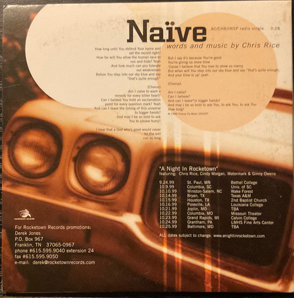 Chris Rice (2) : Naive (CD, Single, Promo)