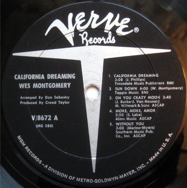 Wes Montgomery : California Dreaming (LP, Album, Mono)