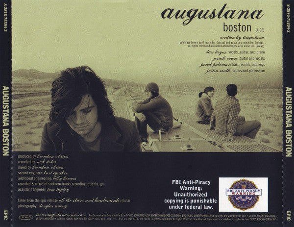 Augustana : Boston (CD, Single, Promo)