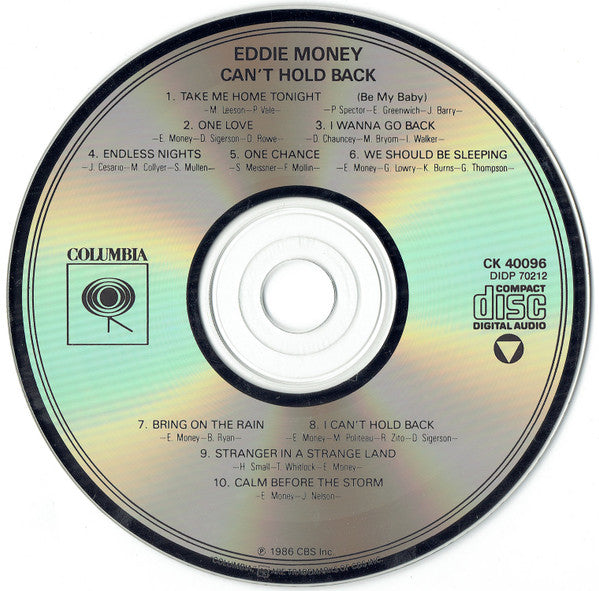 Eddie Money : Can't Hold Back (CD, Album)