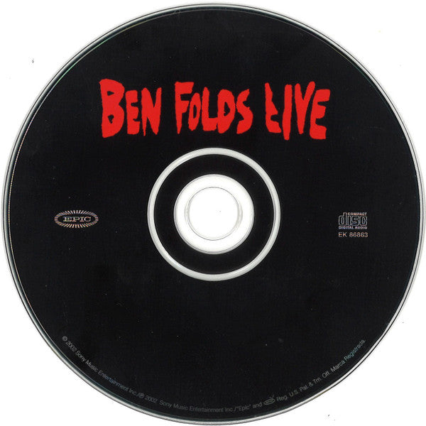 Ben Folds : Ben Folds Live (CD, Album, Exp + DVD-V, Promo, NTSC + Ltd)