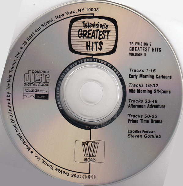 Various : Television's Greatest Hits Volume Ⅱ (65 More TV Themes From The 50's & 60's) (CD, Comp, RP)