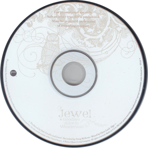 Jewel : Goodbye Alice In Wonderland (CD, Album, Promo)