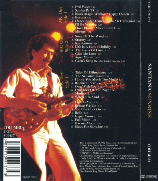 Santana : Sunrise (2xCass, Comp)