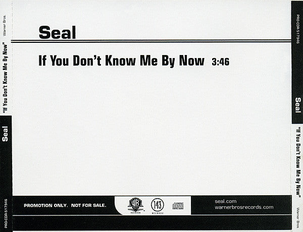 Seal : If You Don't Know Me By Now (CD, Single, Promo)