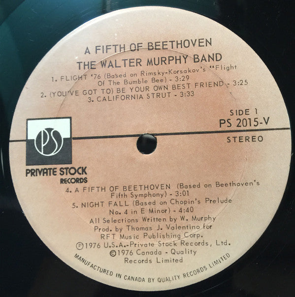 The Walter Murphy Band* : A Fifth Of Beethoven (LP, Album)