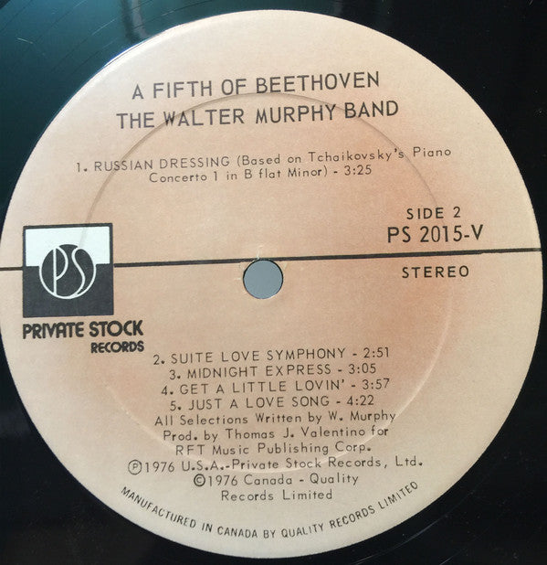 The Walter Murphy Band* : A Fifth Of Beethoven (LP, Album)
