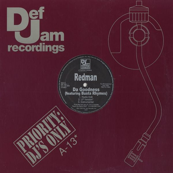 Redman : Da Goodness (12", Promo)