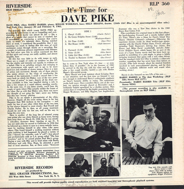 Dave Pike : It's Time For Dave Pike (LP, Album, Mono)