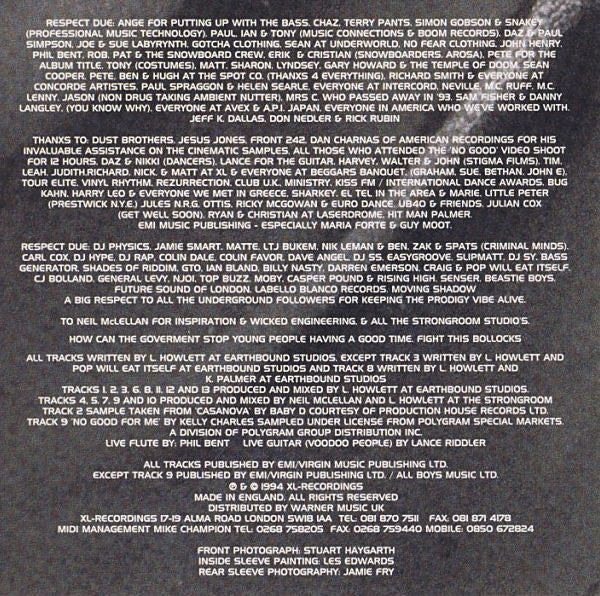 The Prodigy : Music For The Jilted Generation (CD, Album)