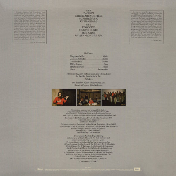Zbigniew Seifert : Passion (LP, Album)
