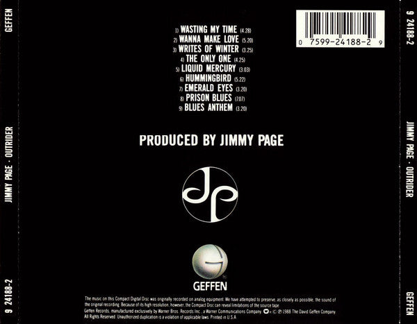 Jimmy Page : Outrider (CD, Album)