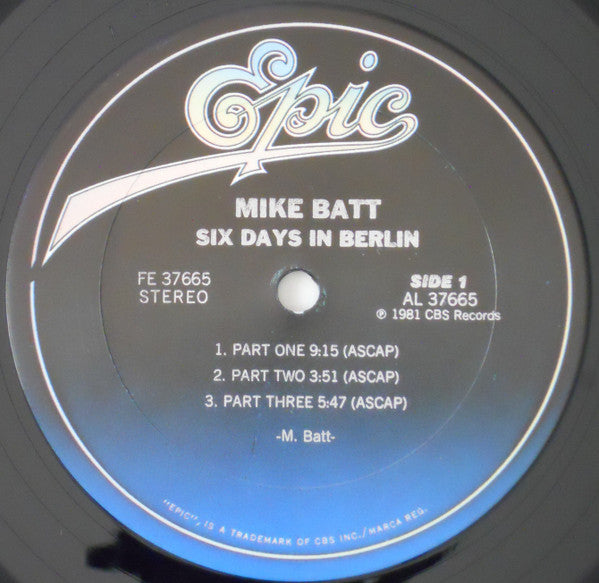 Mike Batt : Six Days In Berlin (LP, Album)