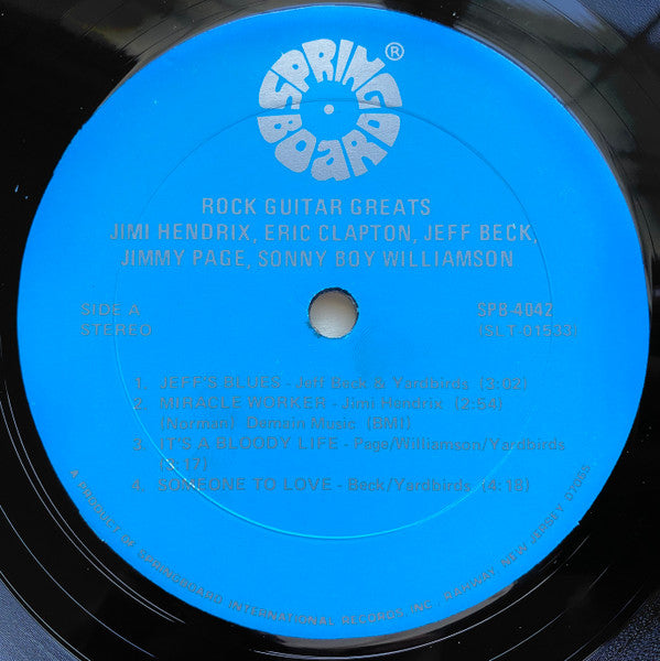 Jimi Hendrix  /  Eric Clapton  /  Jeff Beck  /  Jimmy Page  /  Sonny Boy Williamson (2) : Rock Guitar Greats (LP, Comp)