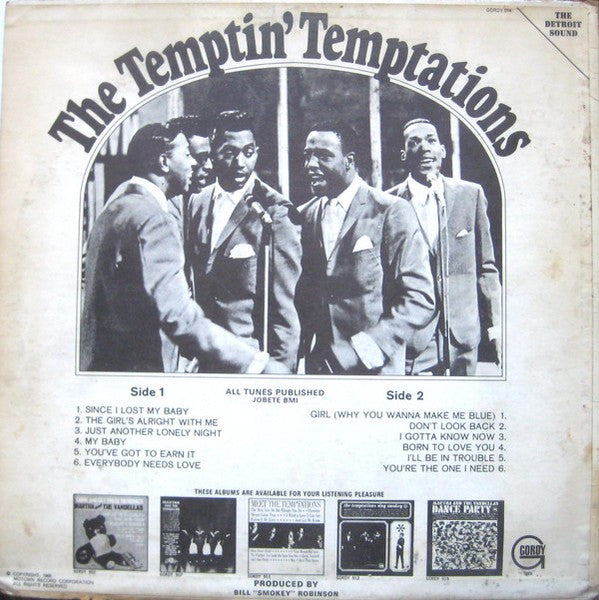 The Temptations : The Temptin' Temptations (LP, Album, Mono)