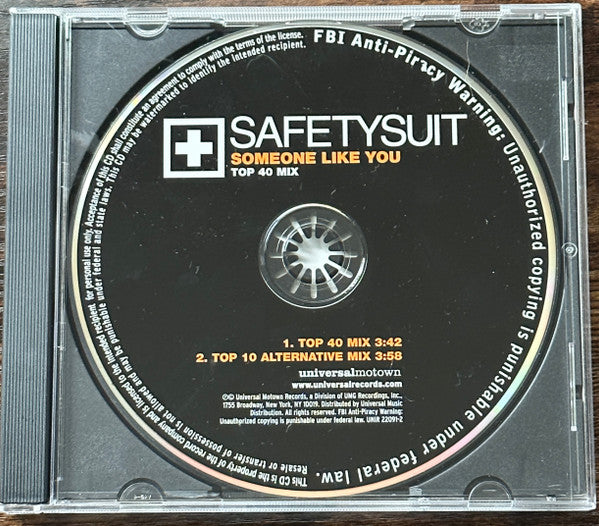Safetysuit : Someone Like You (CD, Single, Promo)