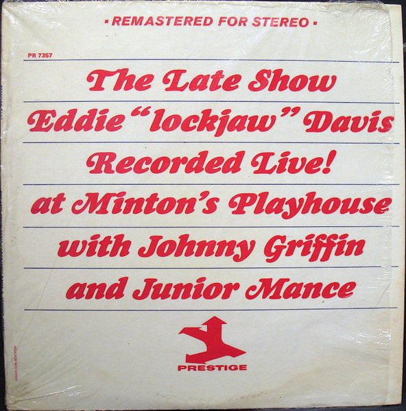 Eddie "Lockjaw" Davis : The Late Show (LP, Album, RM)