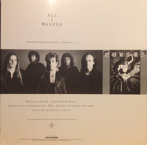 Kansas (2) : All I Wanted (12", Promo)