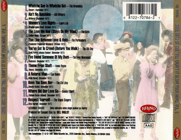 Various : Soul Hits Of The '70s - Didn't It Blow Your Mind!, Vol. 6 (CD, Comp, RM, Den)
