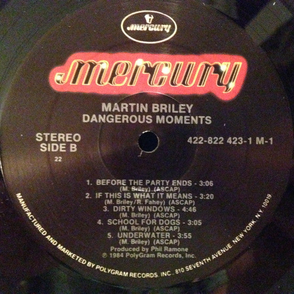 Martin Briley : Dangerous Moments (LP, Album)