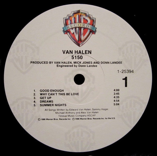Van Halen : 5150 (LP, Album, All)