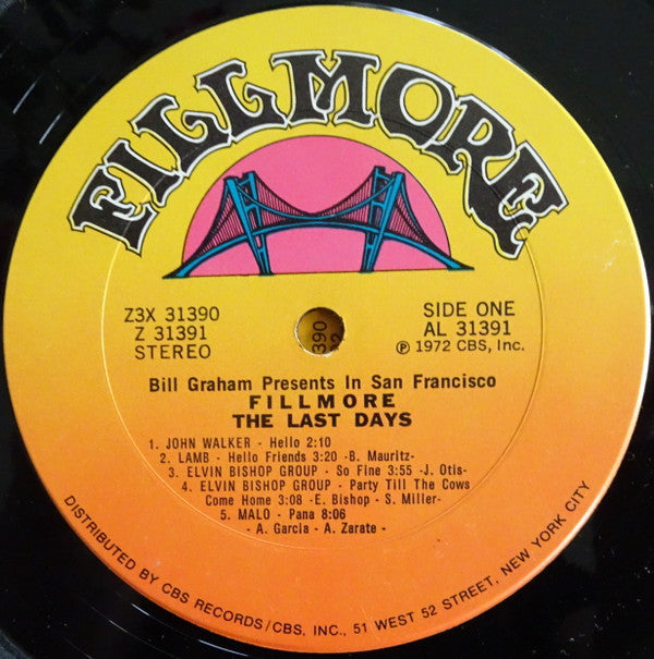 Various : Fillmore - The Last Days (3xLP, Album, Ter + 7" + Box)