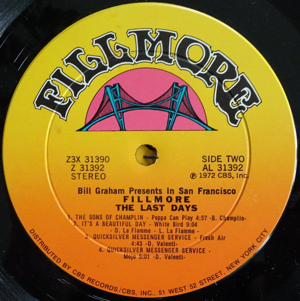 Various : Fillmore - The Last Days (3xLP, Album, Ter + 7" + Box)