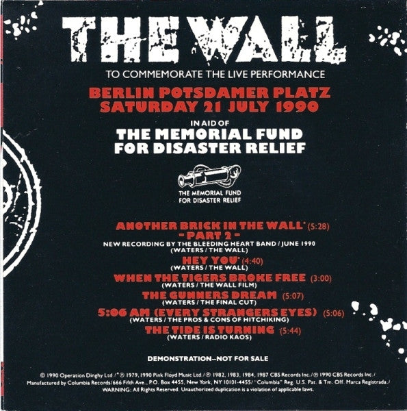 Roger Waters : The Wall Berlin '90 (CD, Comp, Promo)