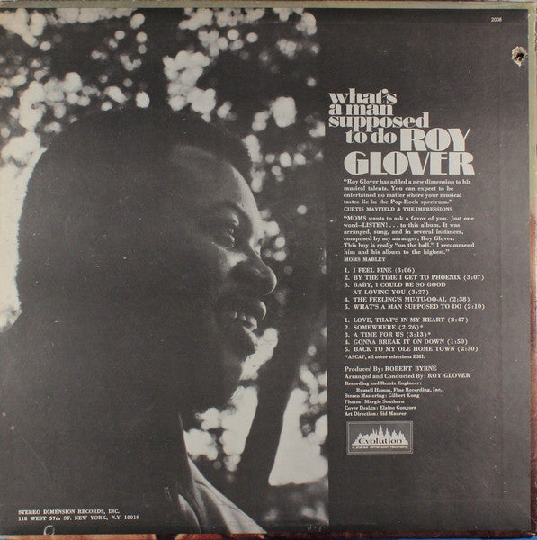 Leroy Glover (2) : What's A Man Supposed To Do (LP)