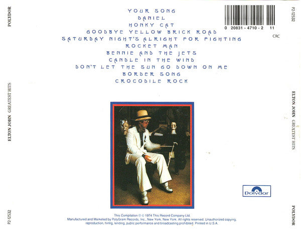 Elton John : Greatest Hits (CD, Comp, RE, RP, CRC)