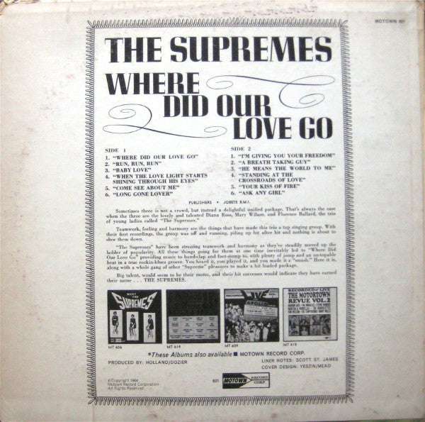 The Supremes : Where Did Our Love Go (LP, Album)