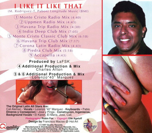 The Original Latin All Stars Featuring Cali Aleman : I Like It Like That (CD, Single)