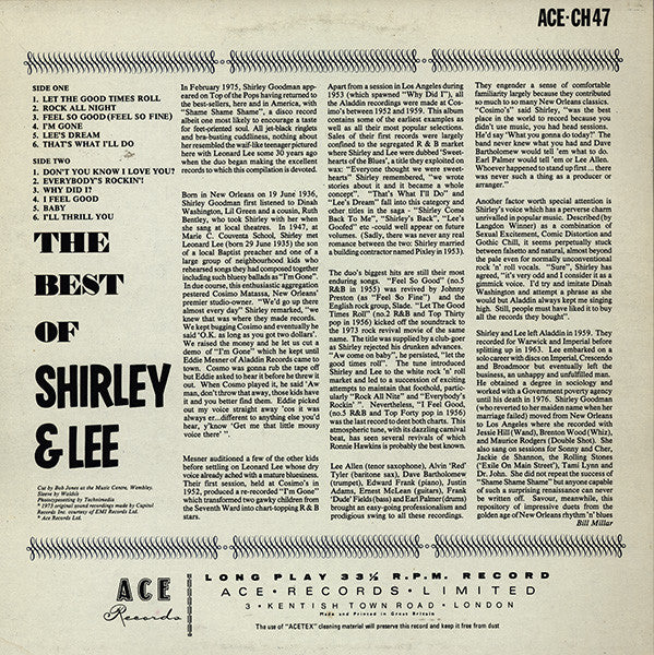 Shirley And Lee : The Best Of Shirley & Lee (LP, Comp, Mono, Dar)