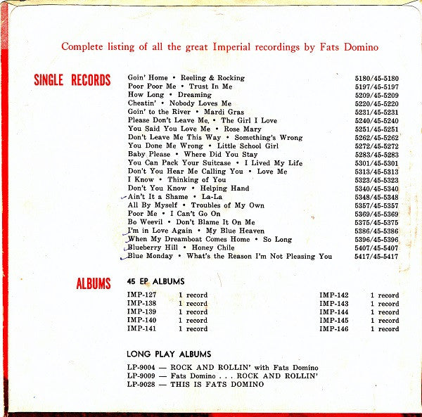 Fats Domino : I'm Walkin' / I'm In The Mood For Love (7", Single)